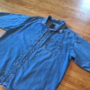 Route 66 denim shirt w/ embroidery